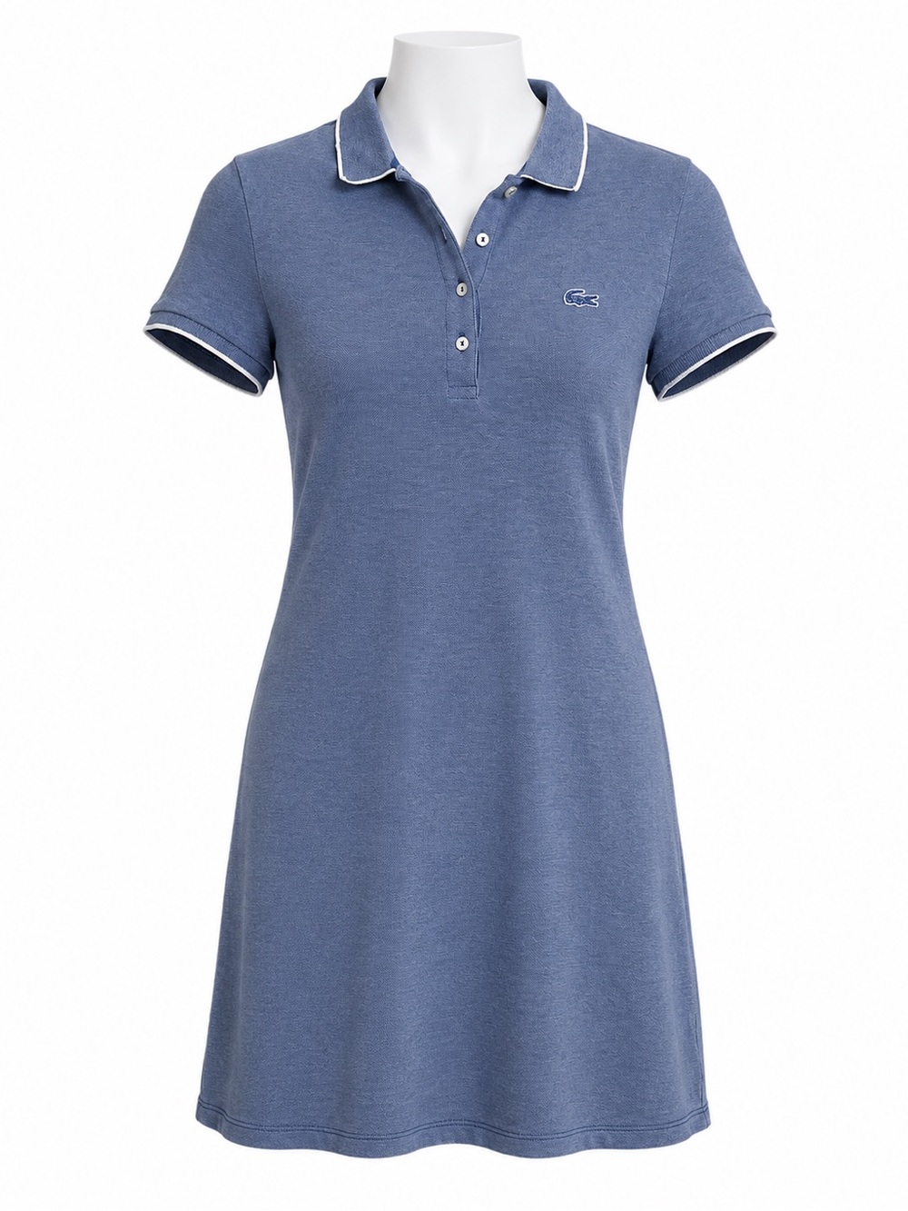 Size M (40) Lacoste Slim Fit Stretch Piqué Polo Dress Blue